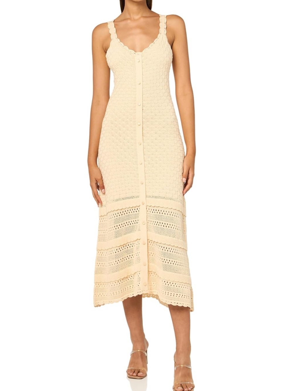 Paige Faustine crochet midi dress in ecru